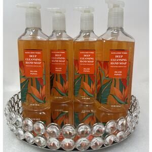 HTF Bath & Body Works Set Of 4 Deep Cleansing Hand Soap ~ Island Papaya